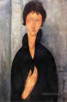 Amedeo Modigliani Painting - Mujer con ojos azules 1918 Amedeo Modigliani